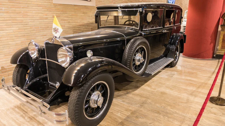 The first official papal motorized vehicle, a 1930 Mercedes-Benz Nürburg 460