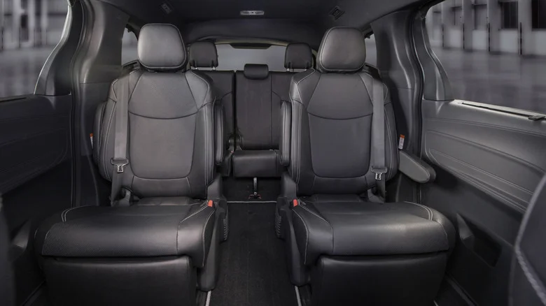 Two second-row seats of the 2023 Toyota Sienna.